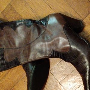 Leather cowboy boots